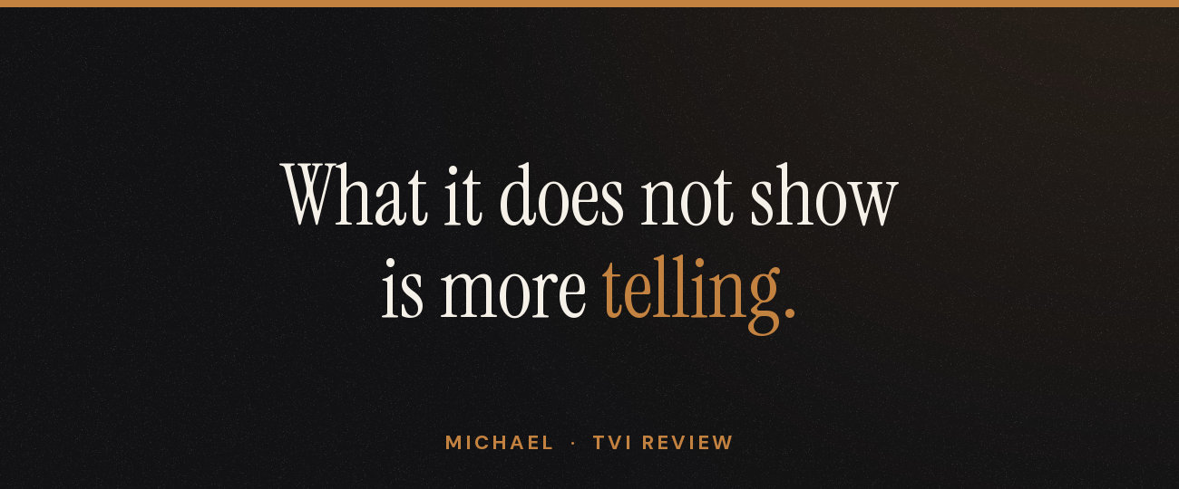 What it does not show is more telling.
